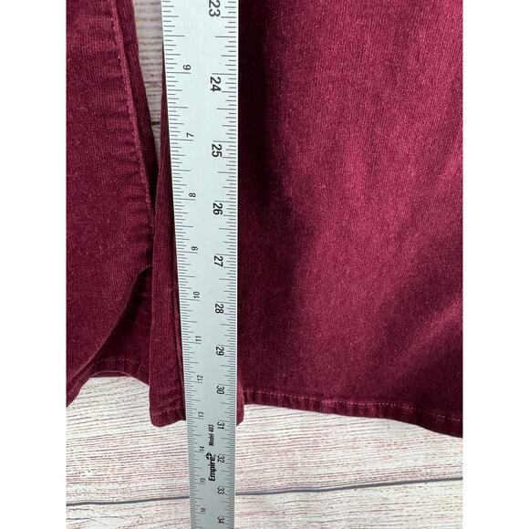 Kut from the Kloth Karen Baby Bootcut Corduroy Jeans Womens 12 Burgundy Wine - Picture 11 of 11